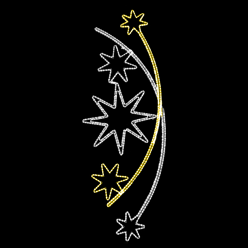 Světelný dekor Hvězdy v oblouku velké LED 1171 - 272 x 96 cm