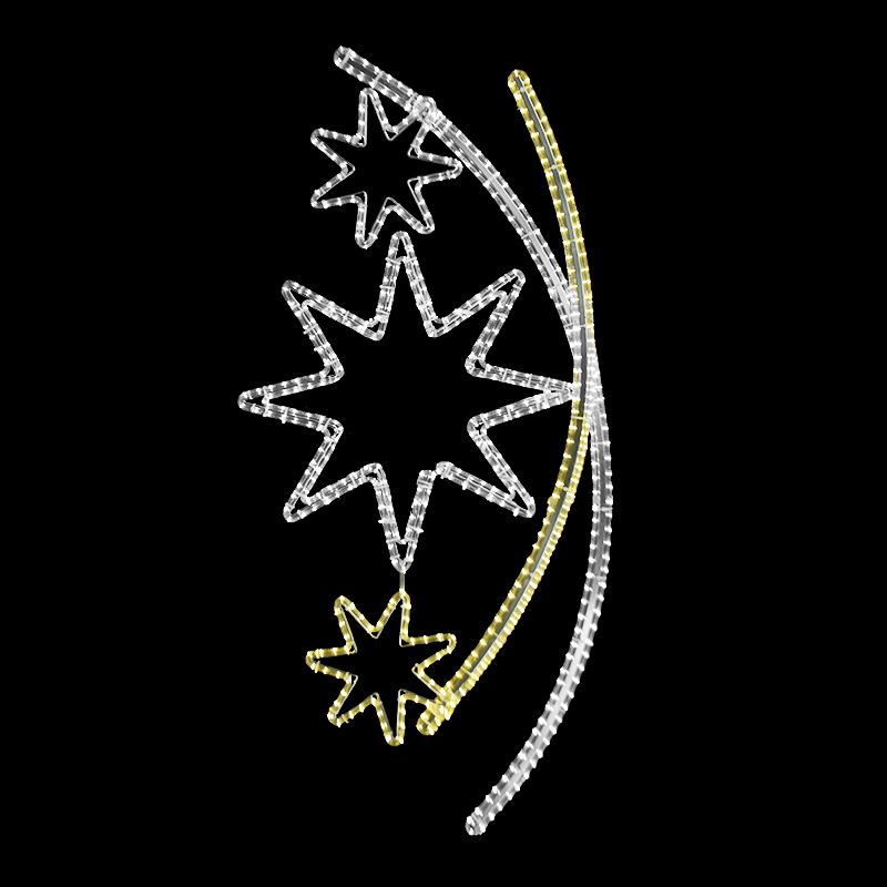 Světelný dekor Hvězdy v oblouku střední LED 1172 - 166 x 69 cm