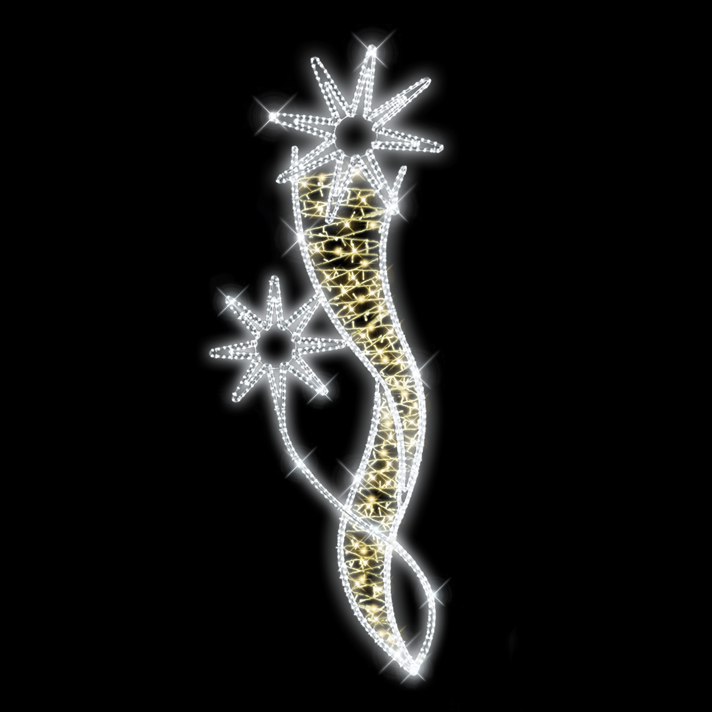 Světelný Dekor hvězdy ve vlnách s výpletem LED 1191 - 269 x 102 cm