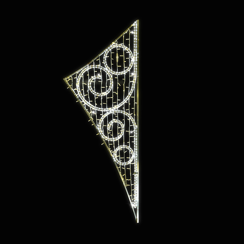 Světelný dekor Trojúhelník s ornamenty malý LED 9792 - 215 x 78 cm