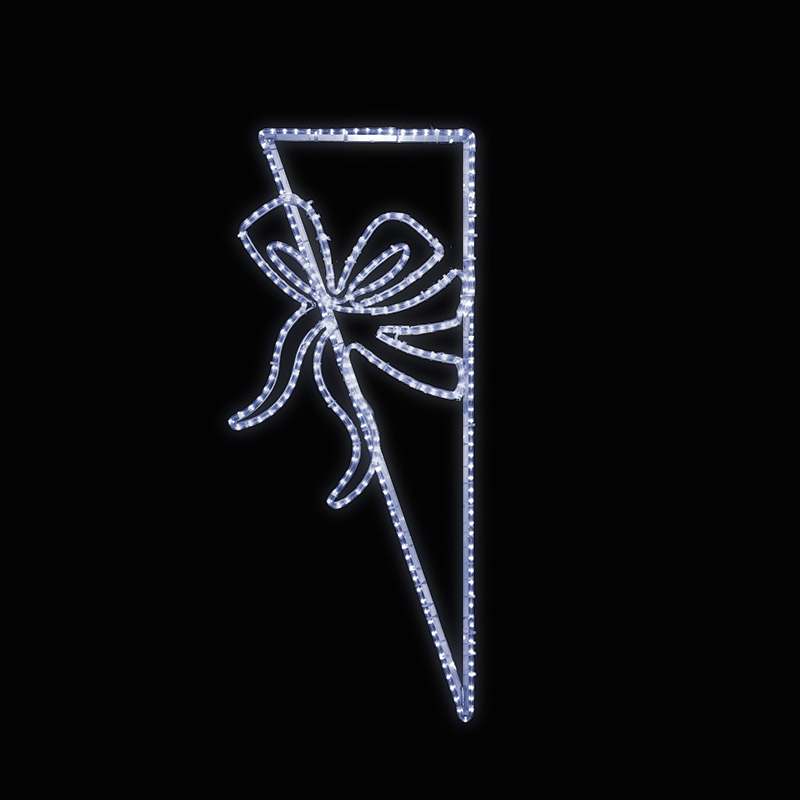 Dekor trojúhelník s mašlí malý LED 1293 - 140 x 58 cm