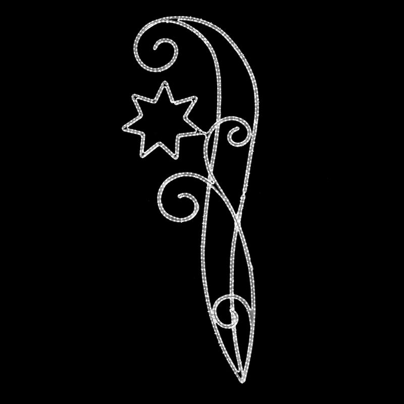 Světelný Dekor esíčko s hvězdou velký LED 1201 - 271 x 104 cm