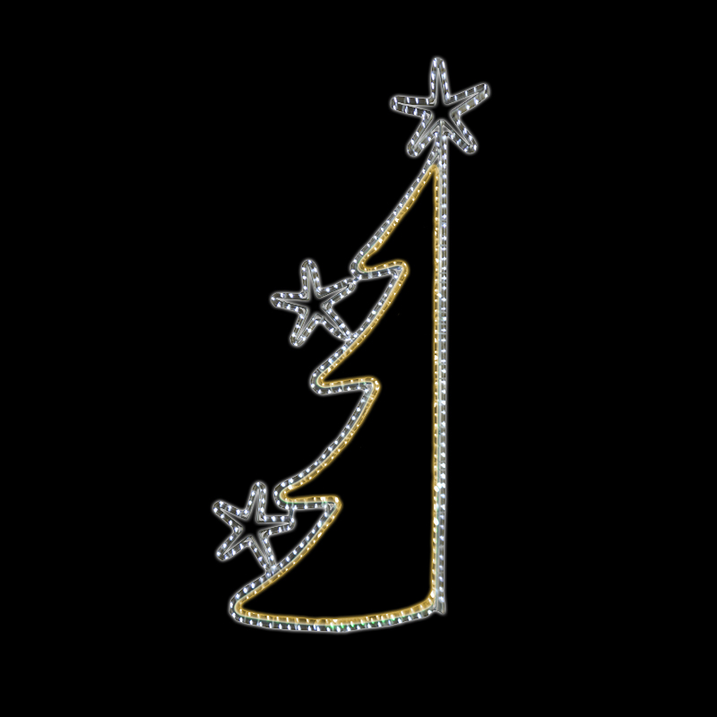 Světelný Dekor zelený stromek LED 1181 - 160 x 81 cm s výpletem