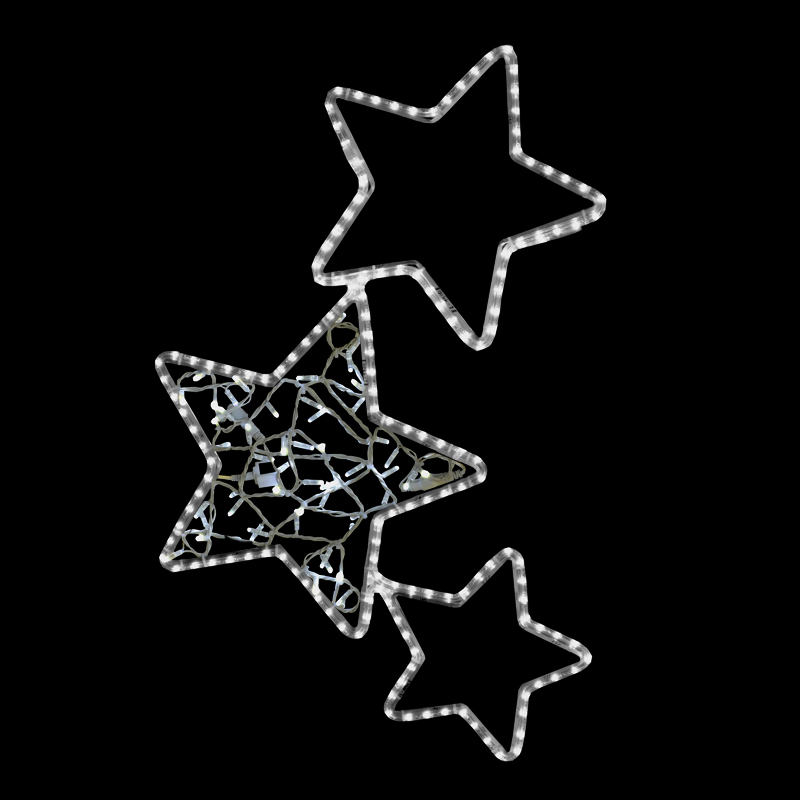 Světelný dekor 3 hvězdy LED 1142 - 110 x 68 cm