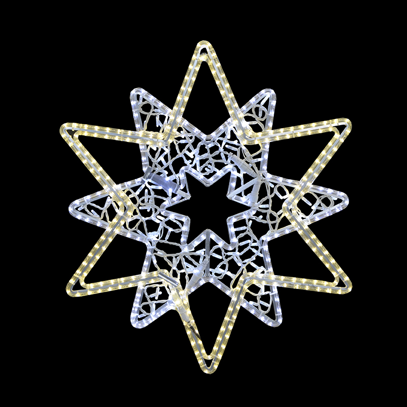 Světelný dekor Hvězdy dvojité pěticípé LED 9991 - 95 x 87 cm