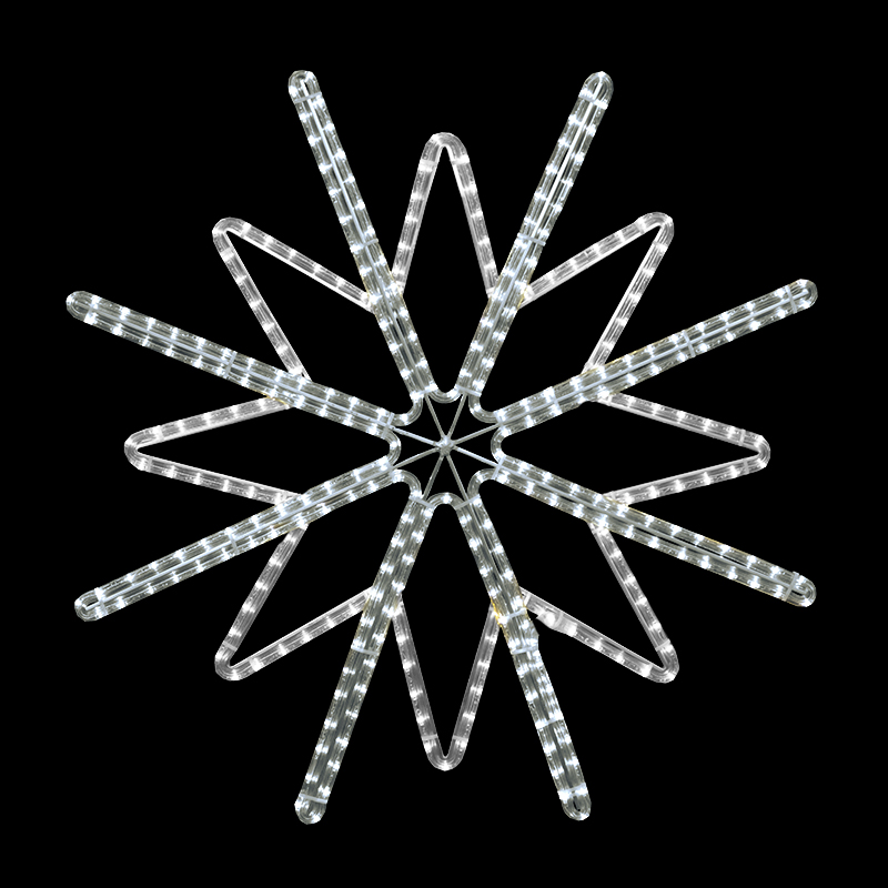 Světelný dekor Hvězda s vločkou LED 9981 - 76 x 76 cm