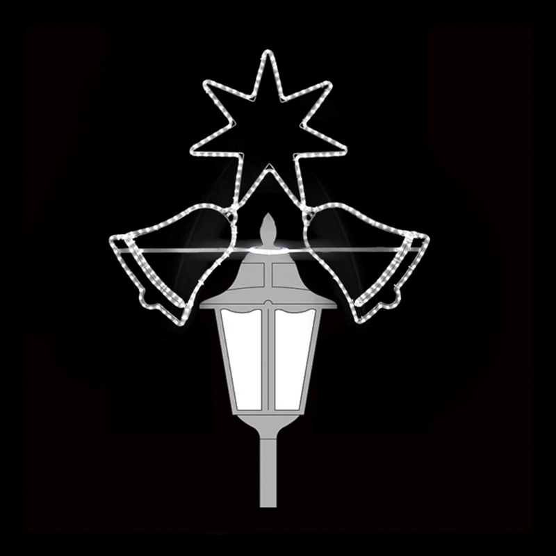 Světelný dekor Hvězda se zvonky LED 86419 - 115 x 98 cm