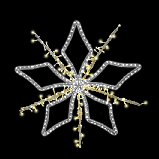 Světelný Dekor hvězda 5ti cípá s výpletem LED 1282V - 95 x 95 cm