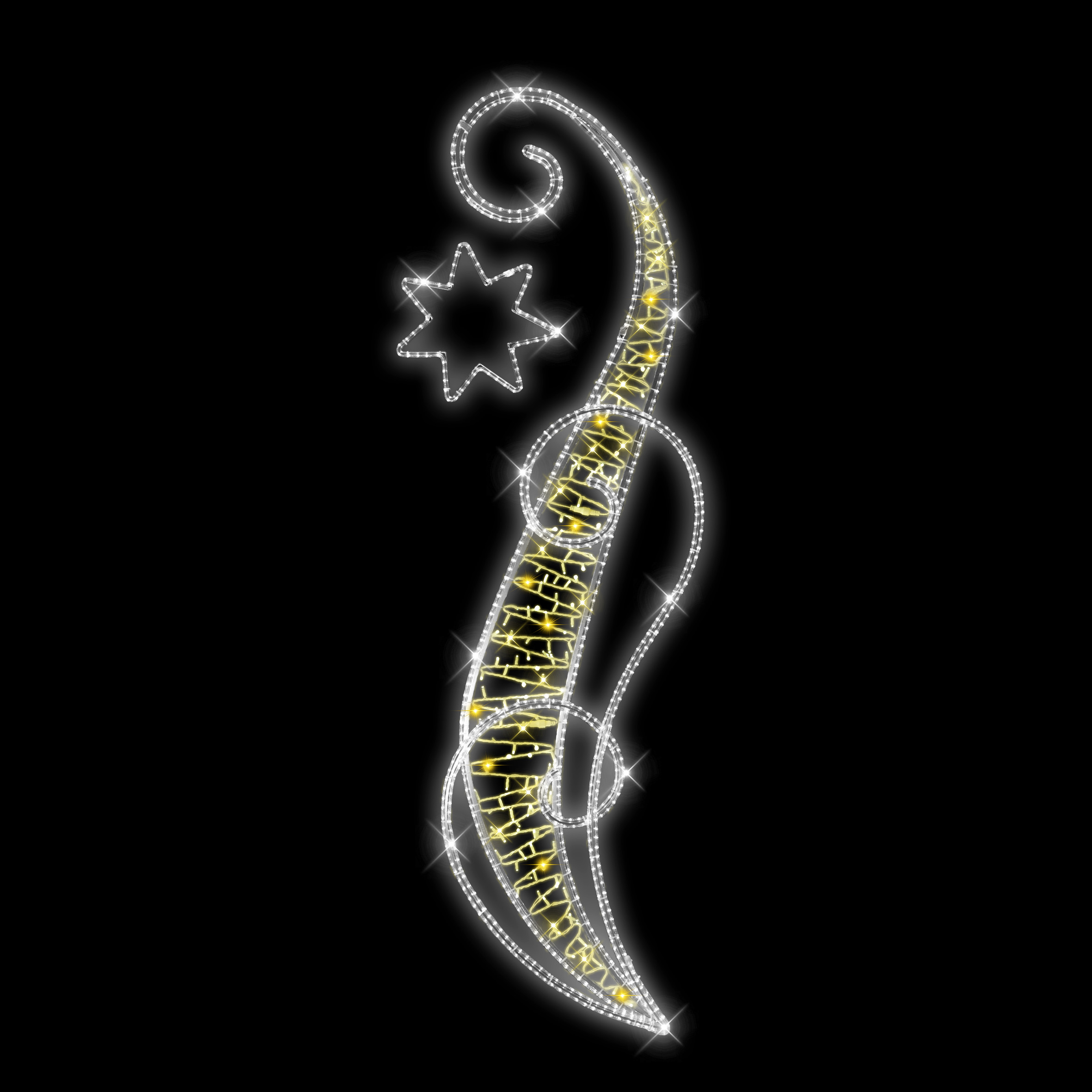 Světelný dekor Vlnky se 7-cípou hvězdou LED 1161 - 284 x 93 cm