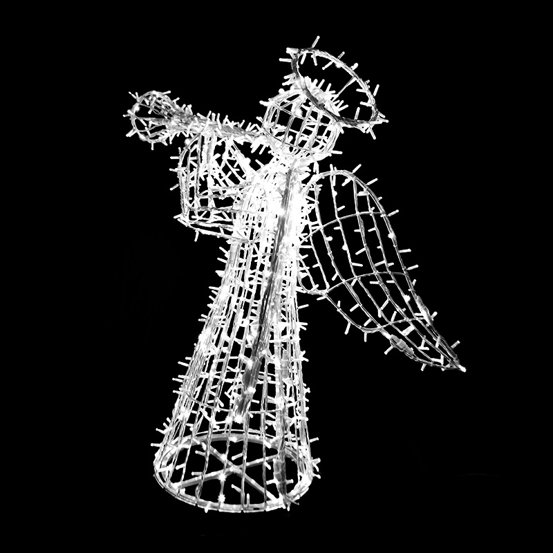 LED anděl s trubkou 3D 140 x 115 cm N67/10