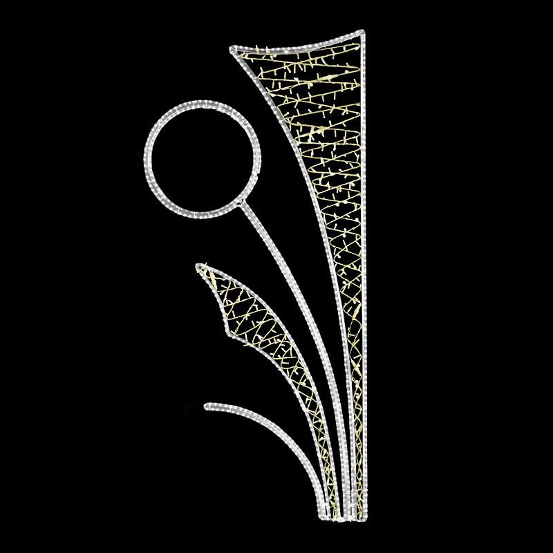 Světelný Dekor kruh v listech s výpletem velký LED 1221 - 264 x 122 cm