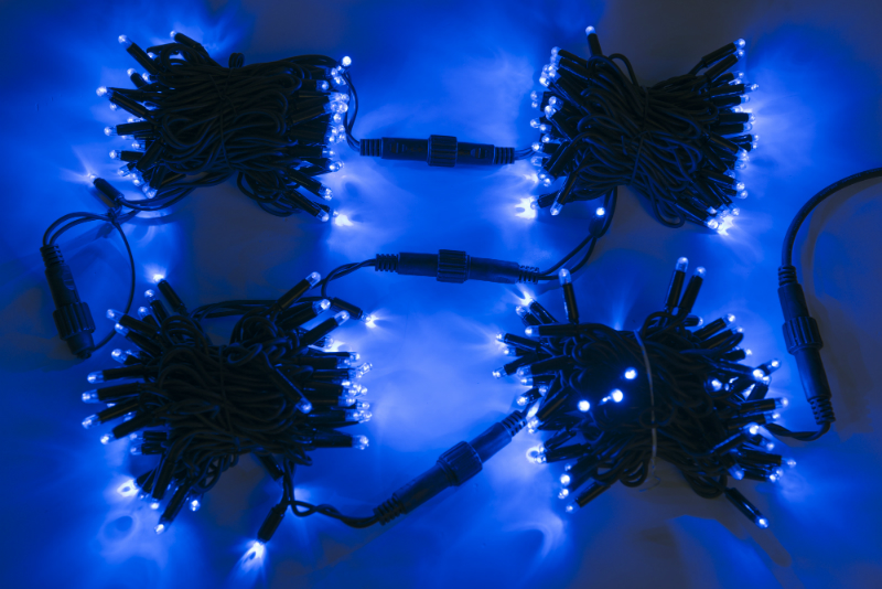 Světelný řetěz LED-PLR-240 modrá/čk 24m, 240 LED