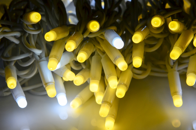 Řetěz LED-PLR-100-10M-XP-Synchrone bílá-teplá bílá/bk