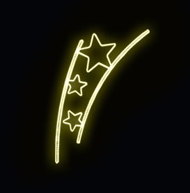 Světelný dekor Dvě tyče s hvězdami malý LED 7302 - 170 x 100 cm