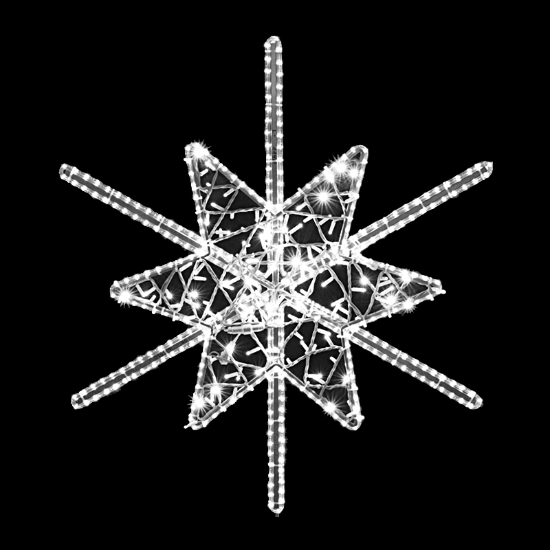 Hvězda s vločkou velká dekorace LED 1471 - 126 x 115 cm
