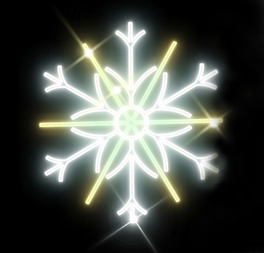 Světelná vločka velká LED 8681 - 111 x 102 cm