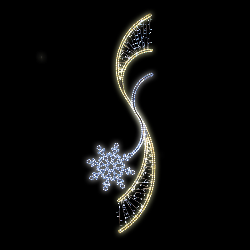 Dekorace s výpletem a vločkou LED 1351 - 300 x 94 cm