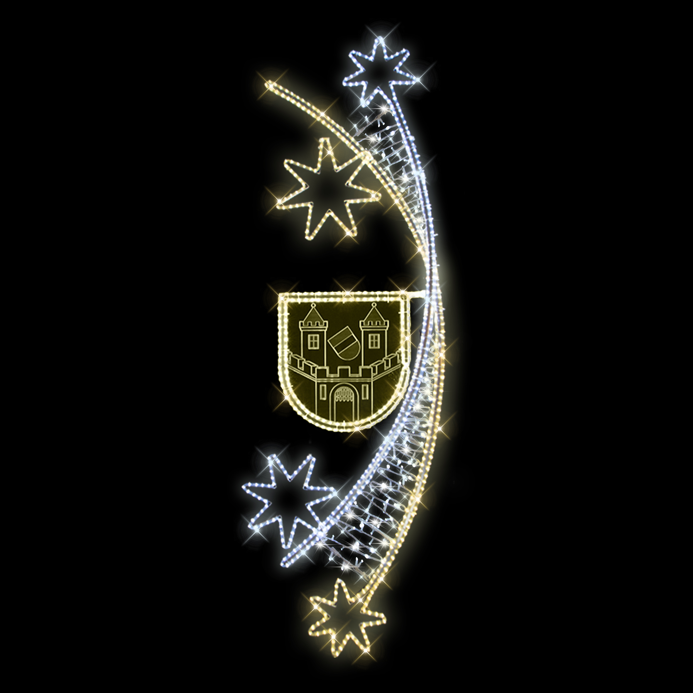 Dekorace hvězdy s oblohou s erbem LED 1321 E - 272 x 75 cm