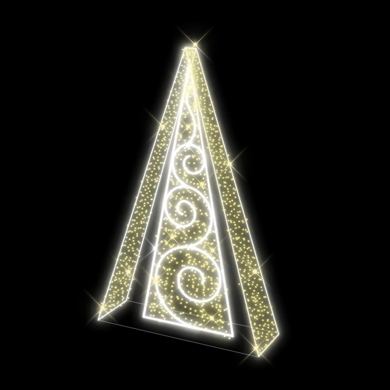 LED 3D stromek trojúhelník velký 208 x 147 x 40 cm - N5/19