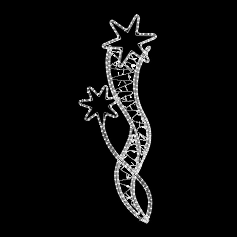 Světelný Dekor hvězdy ve vlnkách malé LED 1193 - 139 x 53 cm