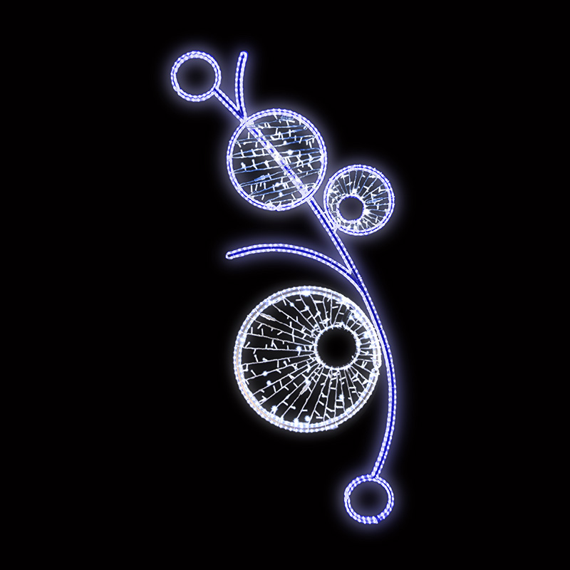 Světelný Dekor kruhy s výpletem LED 1051 - 268 x 124 cm