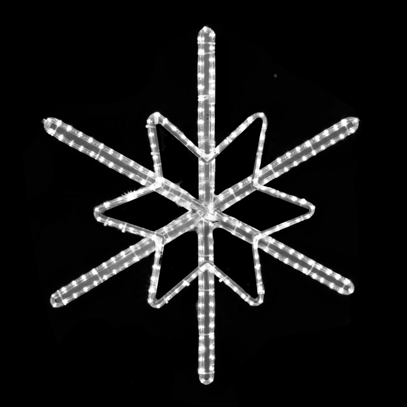 Hvězda s vločkou střední dekorace LED 1472 - 94 x 89 cm