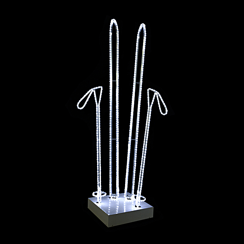 LED 3D lyže s hůlkami - N23/19 - 227 x 101 cm