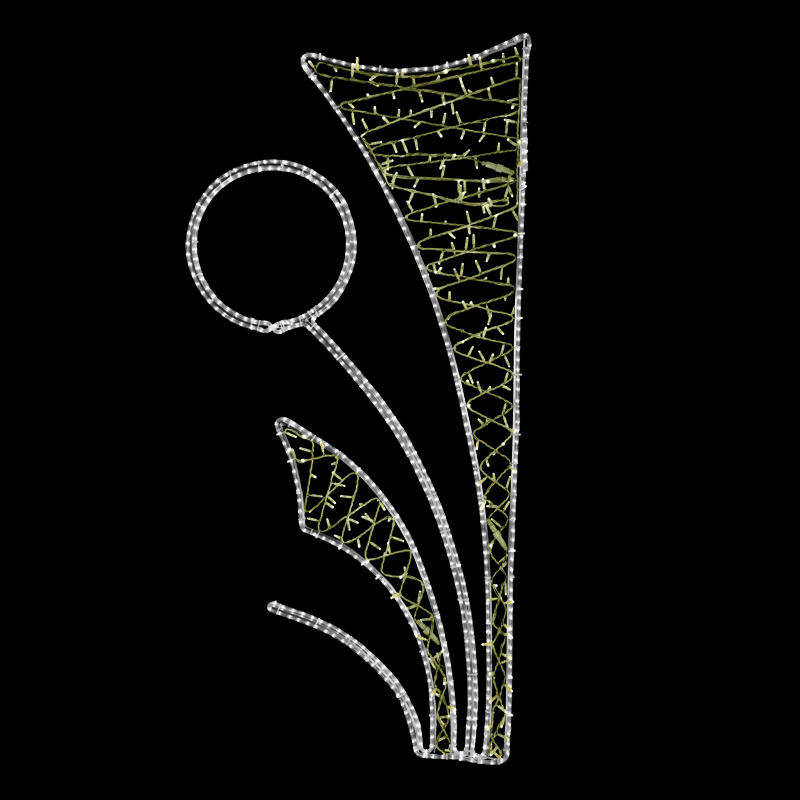 Světelný Dekor kruh v listech střední LED 1222 - 205 x 96 cm