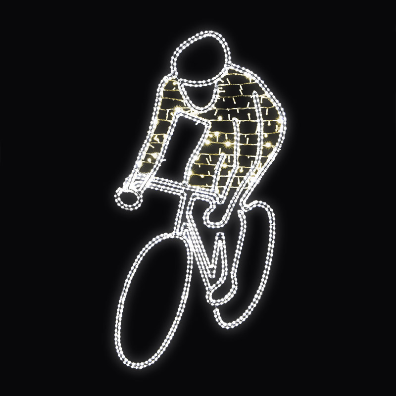 LED dekor cyklista N8/20 - 209 x 106 cm s výpletem
