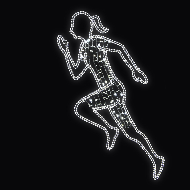 LED dekor běžkyně N16/20 - 206 x 127 cm s výpletem