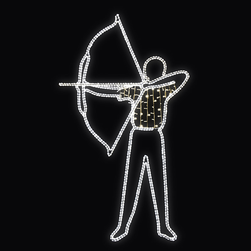 LED dekor lukostřelec N17/20 - 256 x 149 cm s výpletem