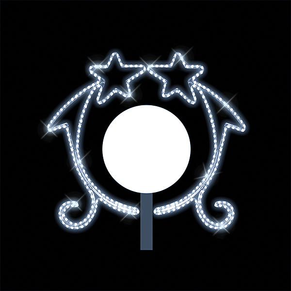 Světelný dekor na lampu Spojené komety s ornamenty LED 8122 - 110 x 120 cm