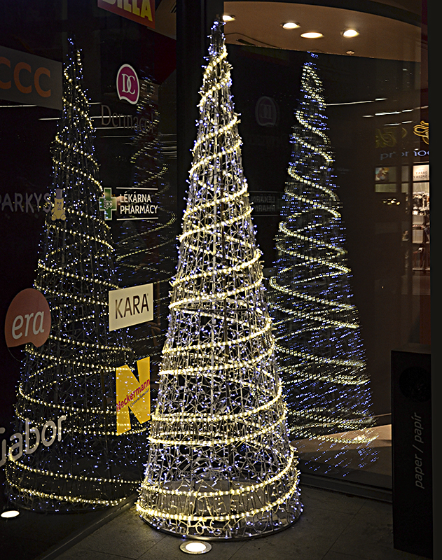 Vánoční kužel LED se stuhou 270 cm