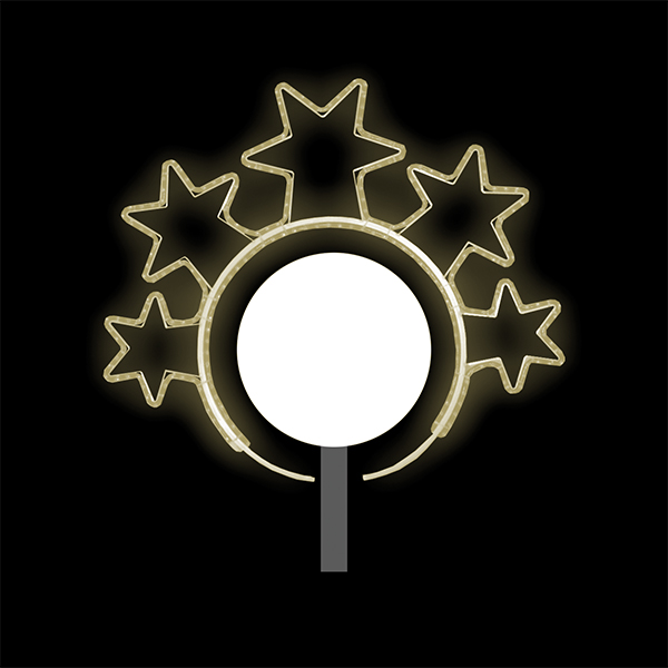 Světelný dekor na lampu věnec hvězd LED 8292 -97 x 111 cm