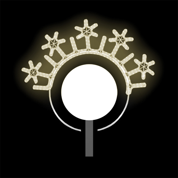 Světelný dekor na lampu Čelenka vloček LED 8312 - 90 x 106 cm