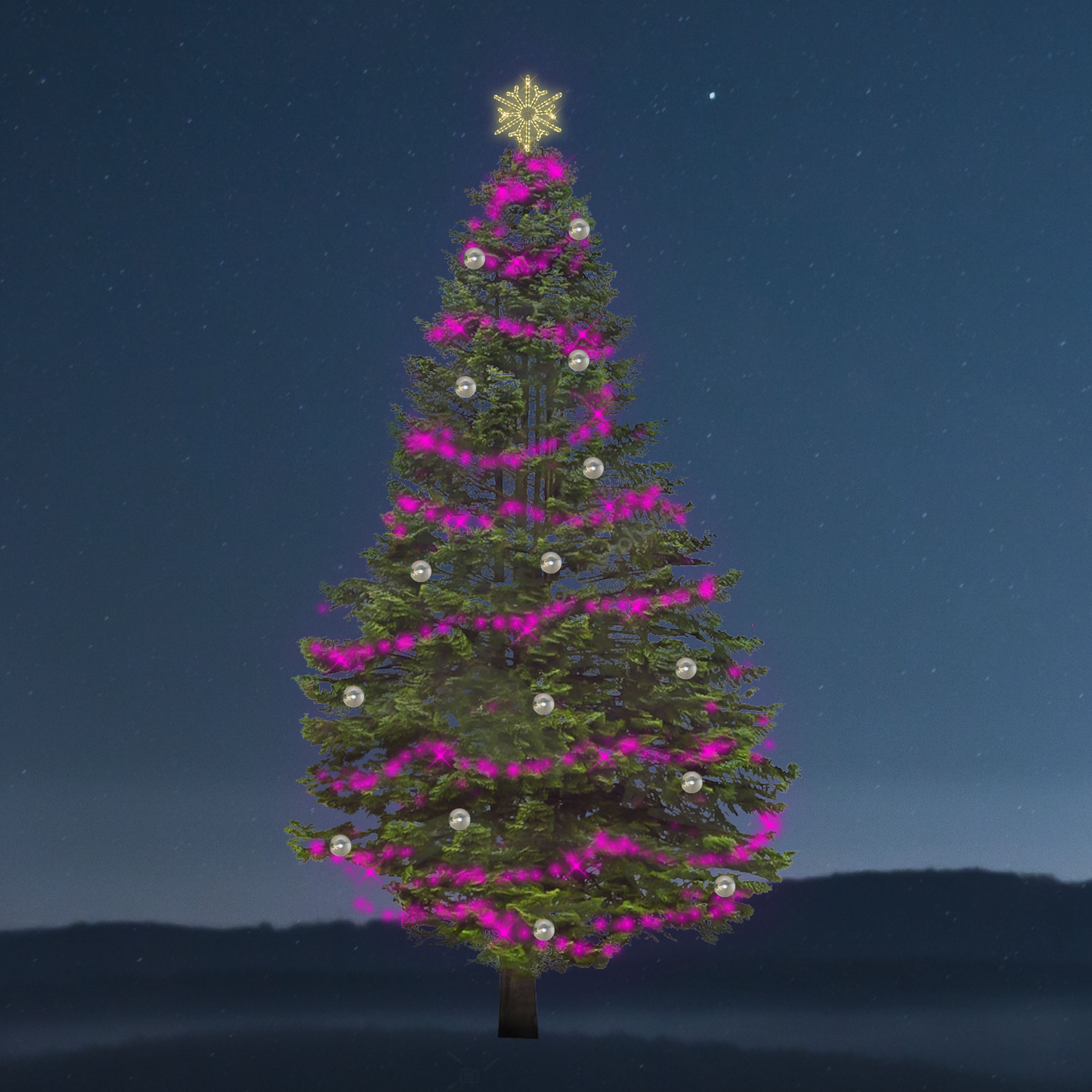 Sada osvětlení na strom Synchrone - 1180 LED, 5-9 m