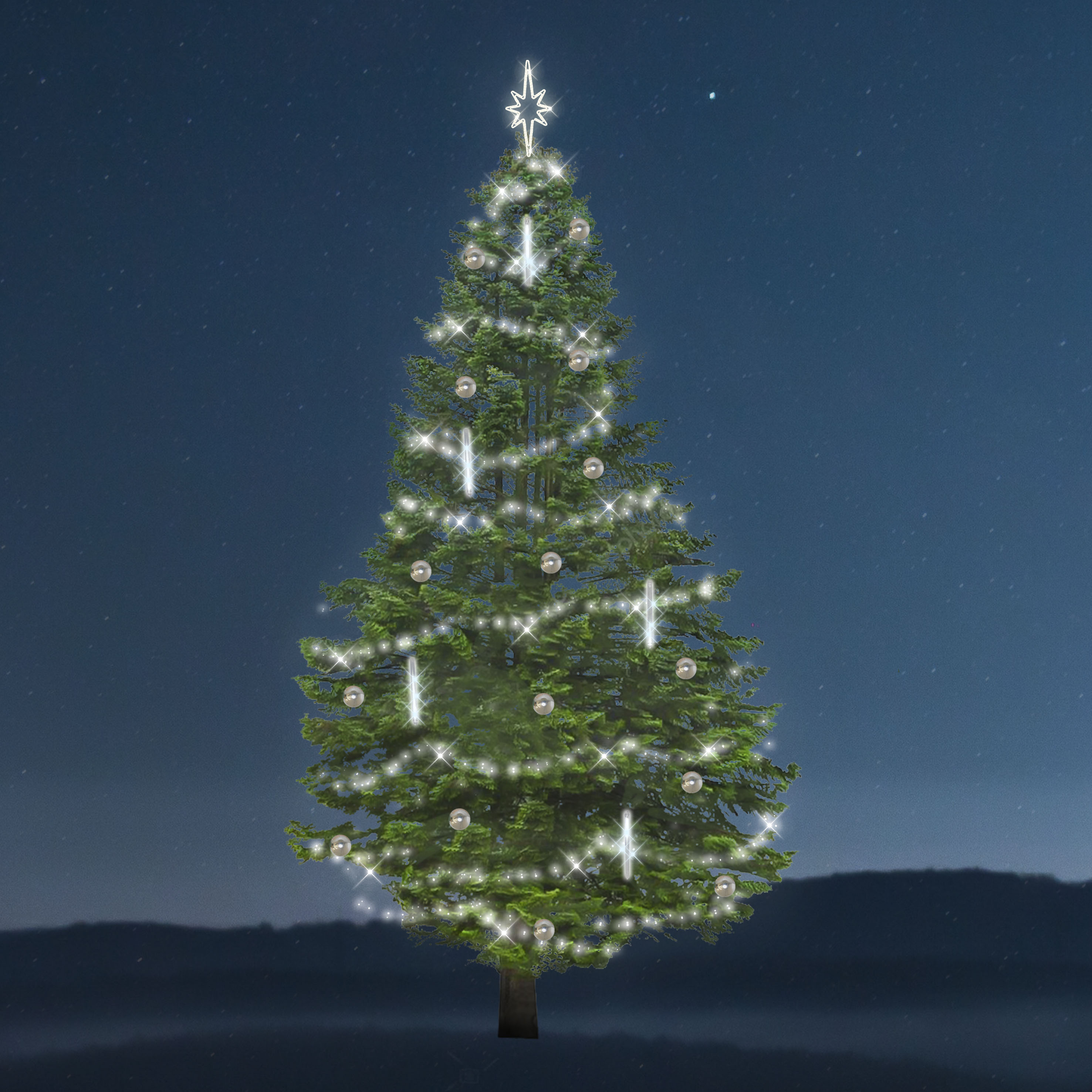 Sada osvětlení na strom Romantic - Snowfall - 1552 LED, 5-9 m