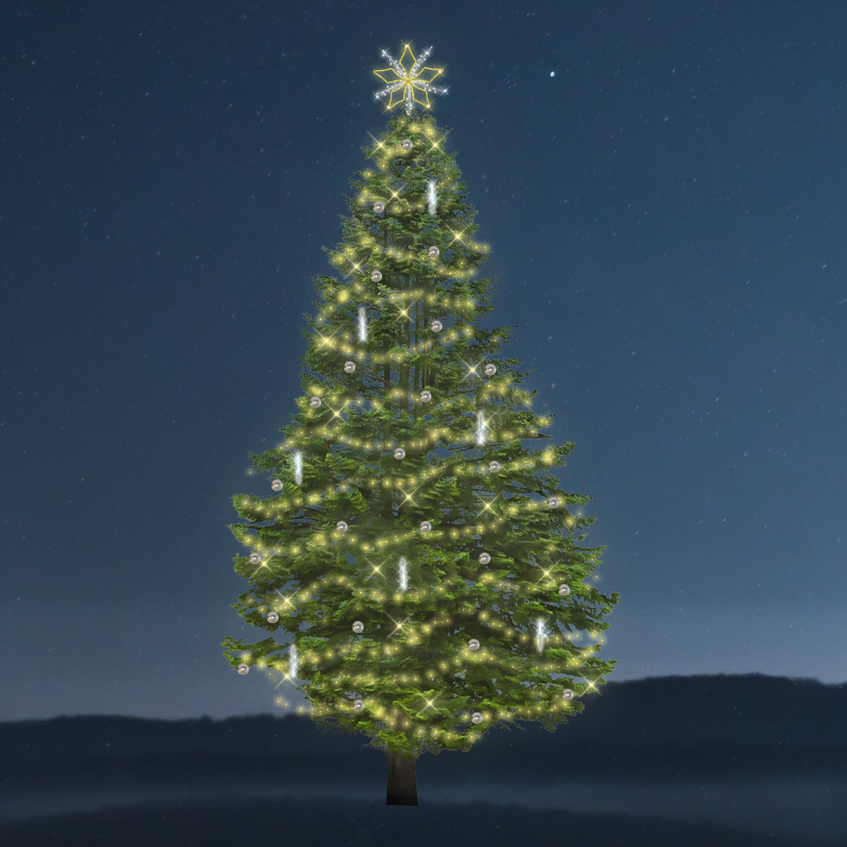 Sada osvětlení na strom Classic - Snowfall - 3309 LED, 10-12 m