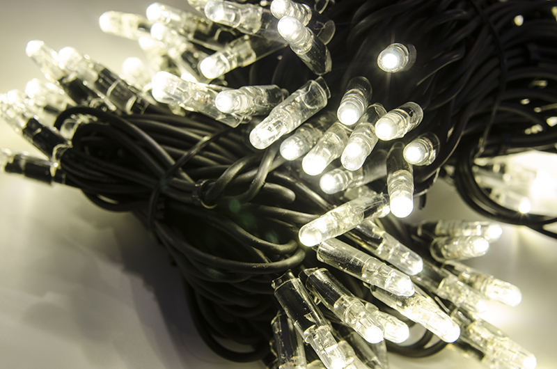 Světelný řetěz LED-PLR-100 teplá bílá/čk 10m, 100 LED