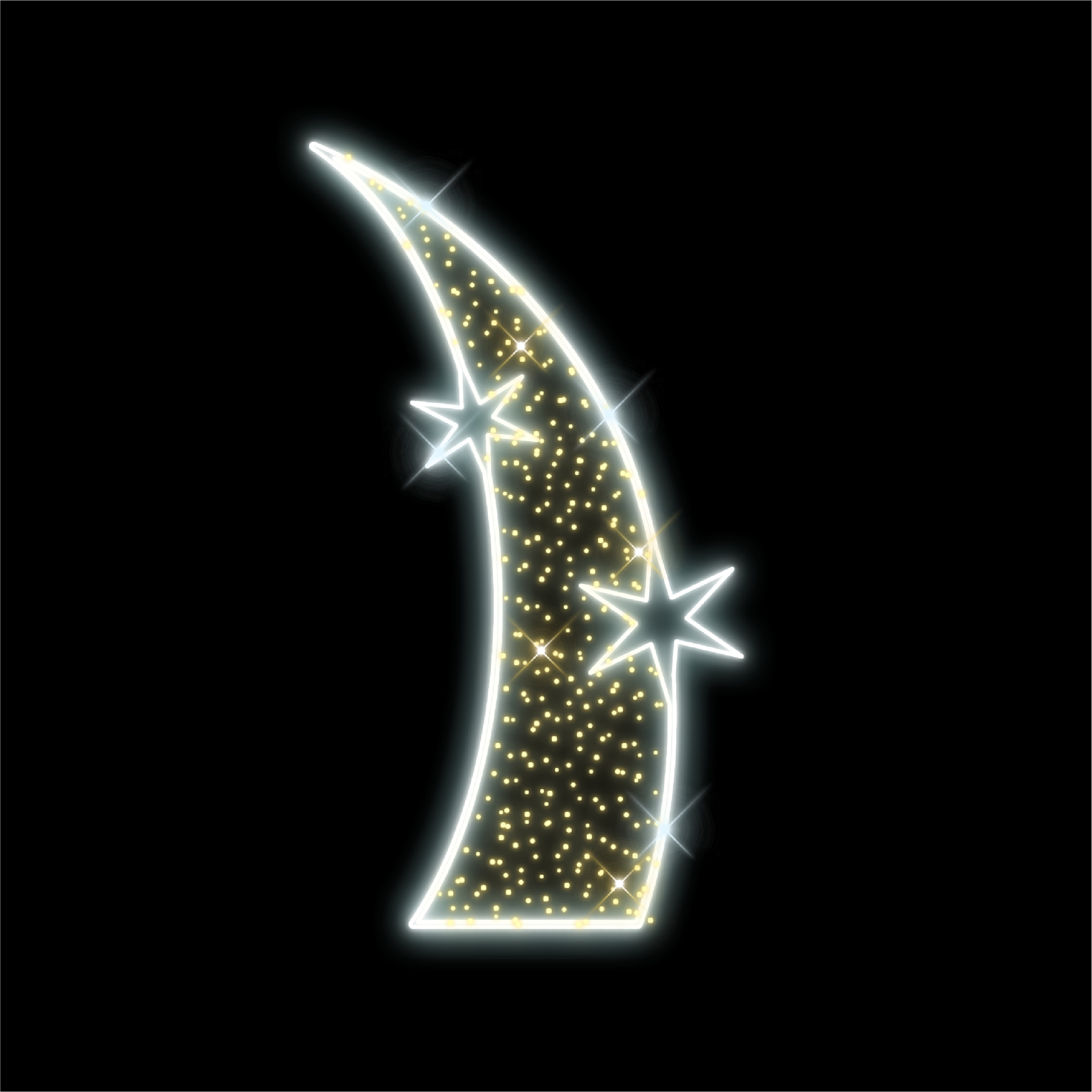 2D LED půloblouk s hvězdami střední - N17/25 - 24 V - 245 x 137 cm