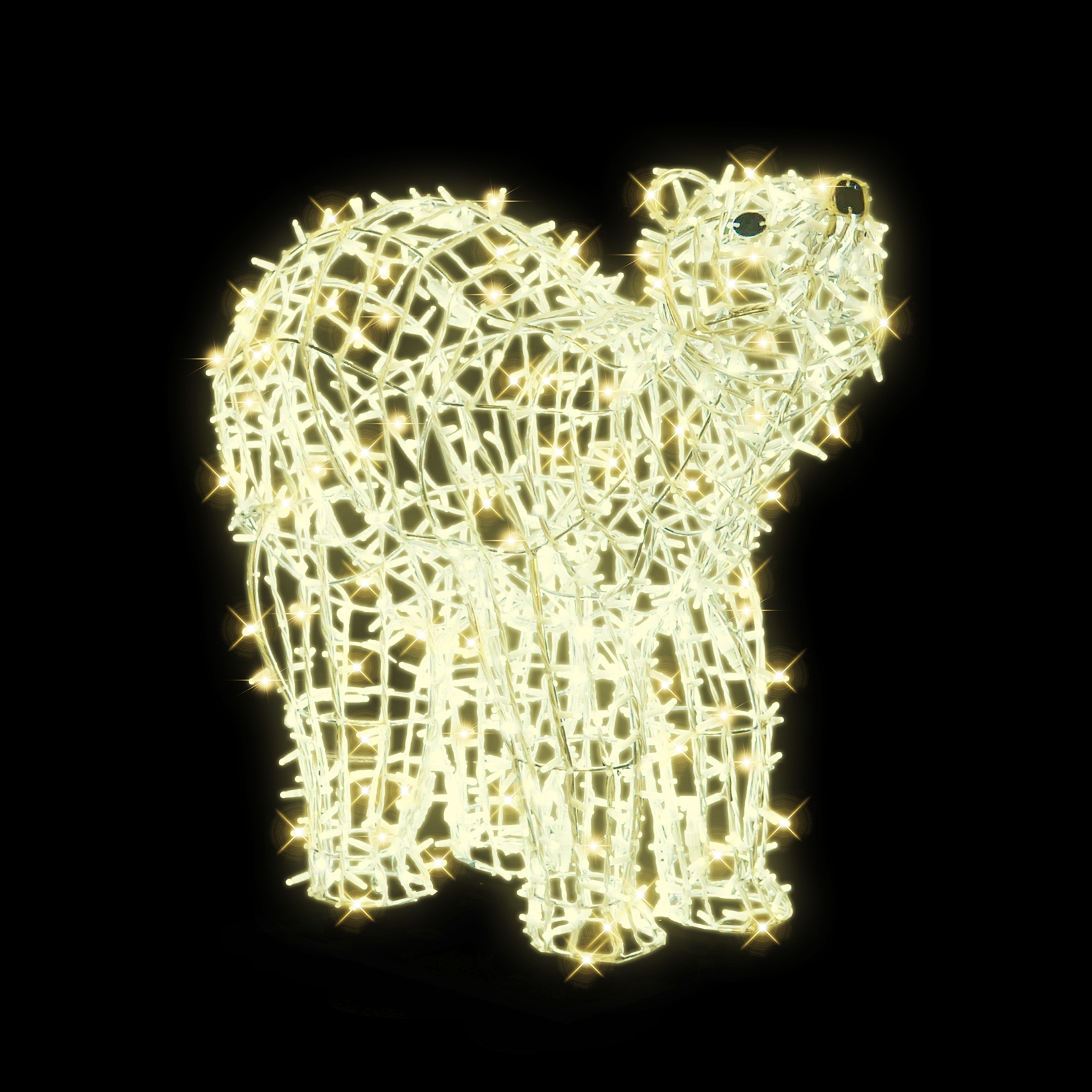3D LED medvěd malý hlava stranou - N20/25 - 24 V - 108 x 116 x 50 cm