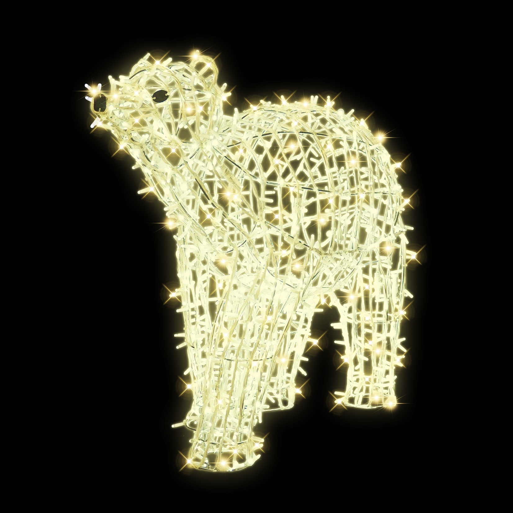 3D LED medvěd malý jdoucí hlava rovně - N21/25 - 24 V - 111 x 120 x 50 cm