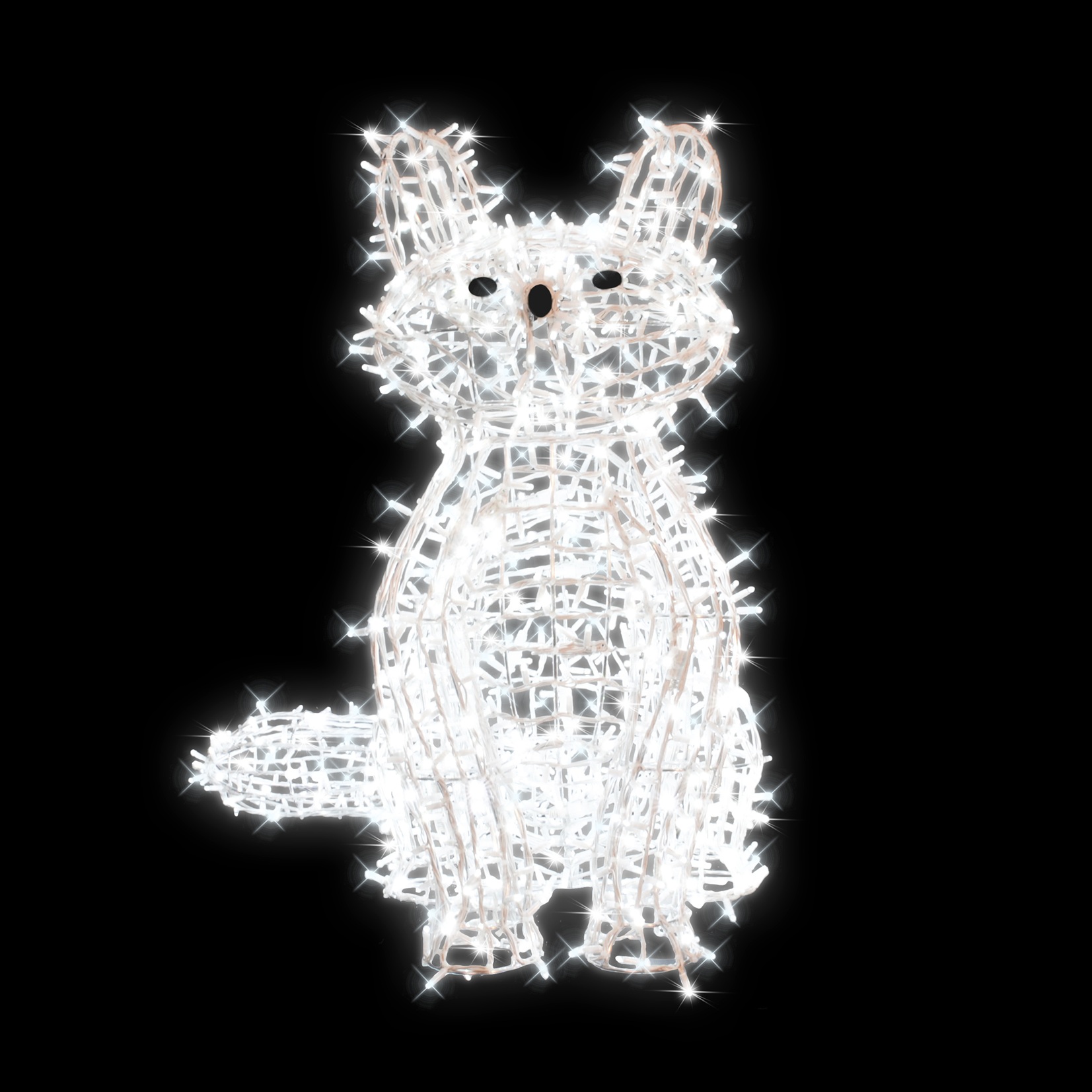 3D LED liška sedící hlava rovně - N26/25 - 24 V - 125 x 105 x 140 cm