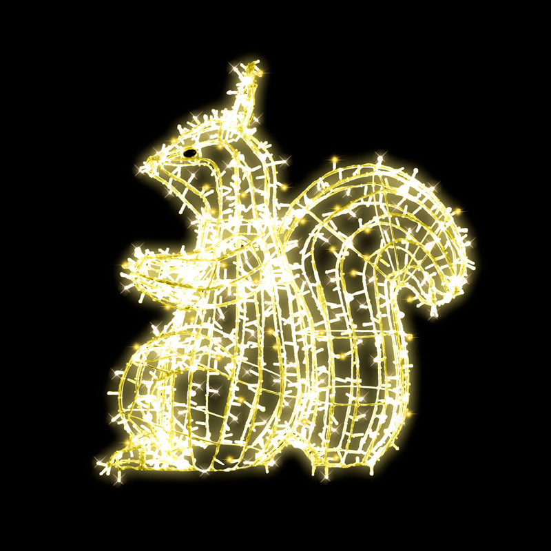 3D LED veverka sedící - N7/26 - 24 V - 136 x 108 x 53 cm