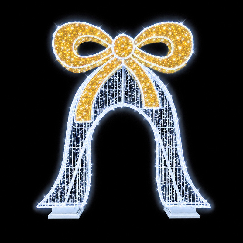 3D LED brána zvon s mašlí N11/26 - 24 V - 396 x 363 x 31 cm