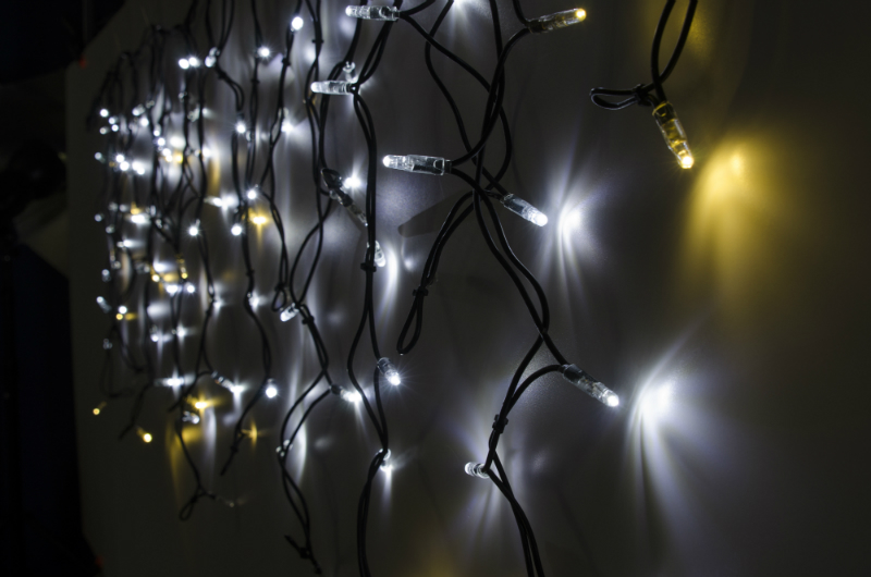 Světelný rampouch LED-RPLR-F-100 bílá+teplá bílá/čk 0,7m, 100 LED