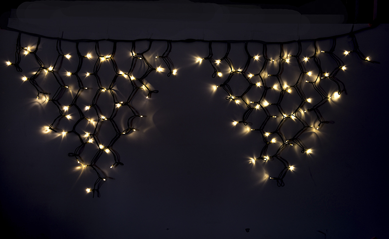 Světelný rampouch LED-RPLR-200 teplá bílá/čk 1m, 200 LED