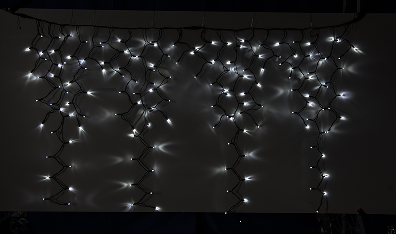 Světelný rampouch LEDIPLR-38 bílá/čk 1,5m, 304 LED křížový konektor