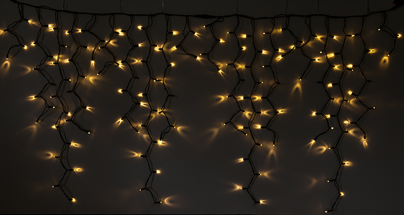 Světelný rampouch LEDIPLR-F-38 teplá bílá+teplá bílá/čk 1,5m, 304 LED křížový konektor