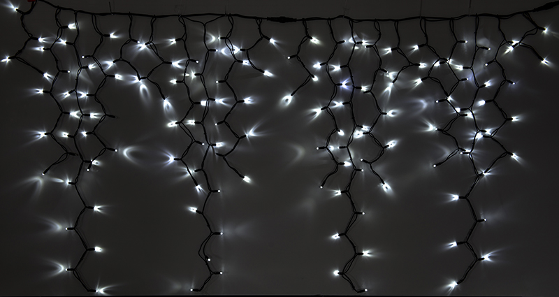 Světelný rampouch LEDICLR-F-304 bílá+bílá/čk 1,5m, 304 LED